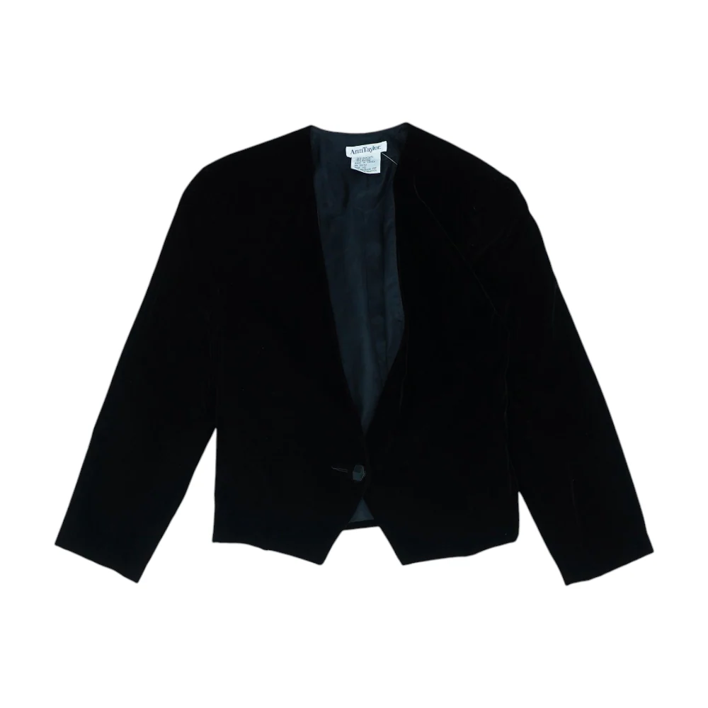 Vintage Black Solid Blazer