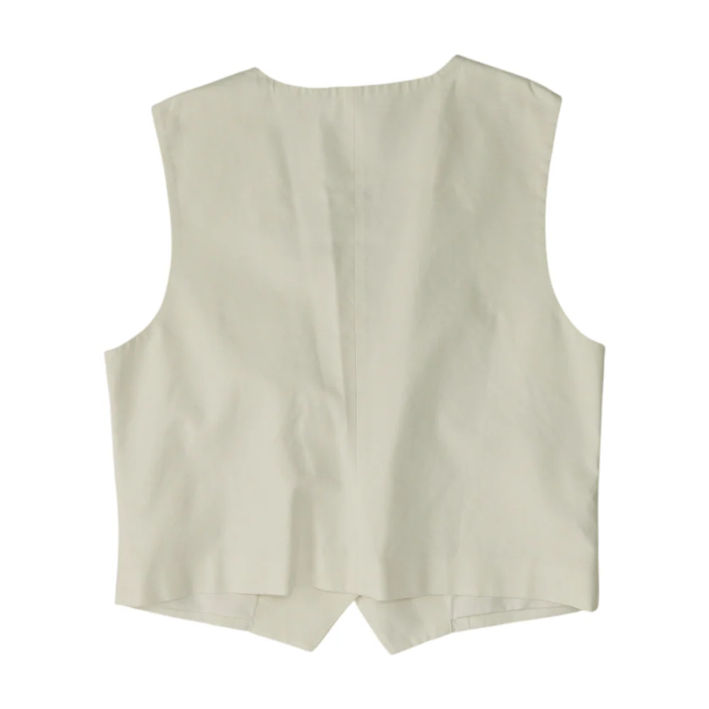 White Solid Vest - Image 2