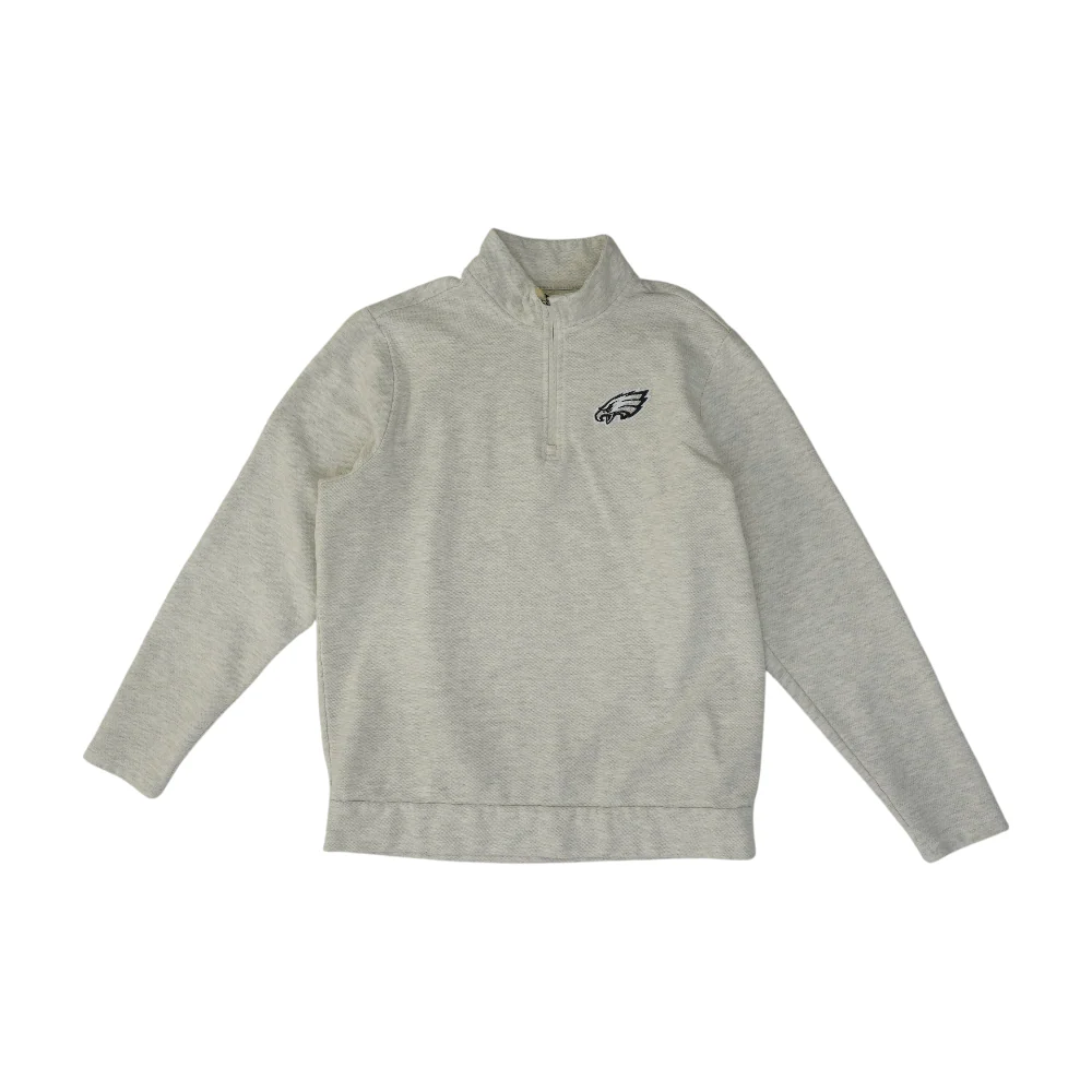 Gray Solid 1/4 Zip Pullover