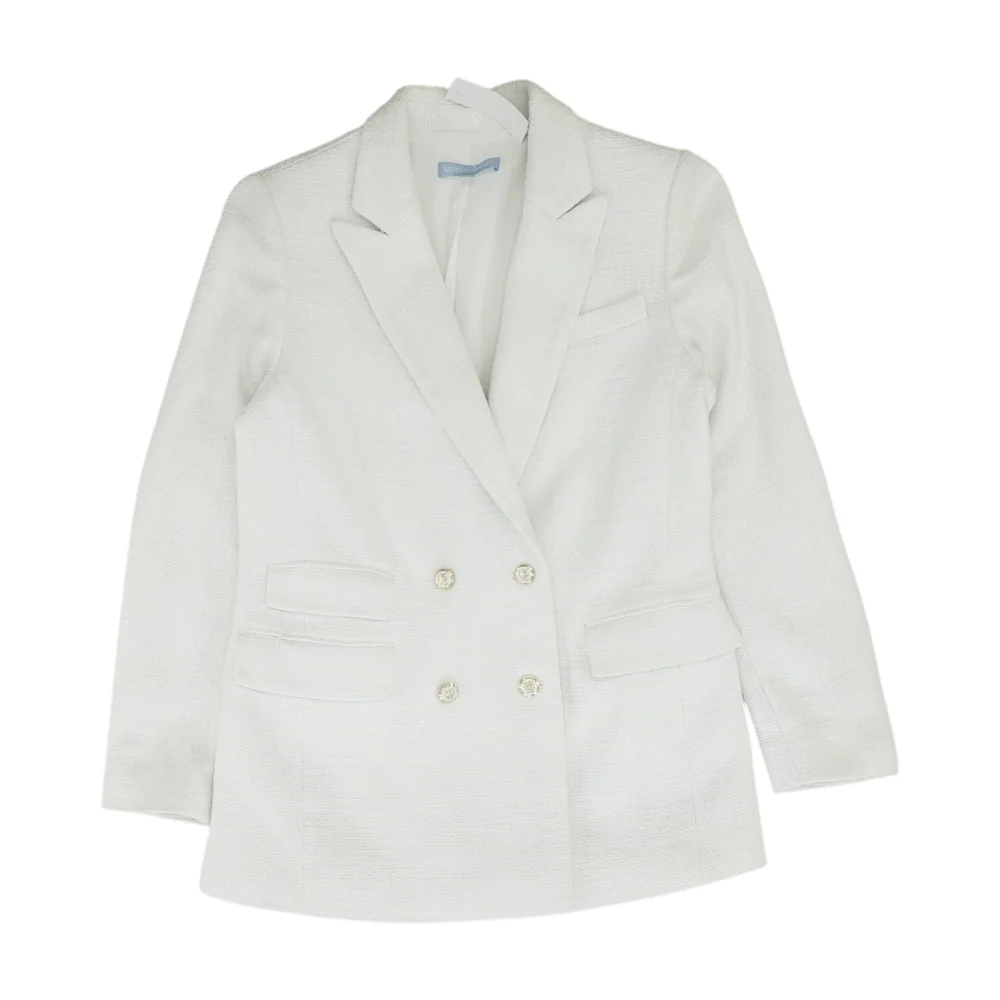 White Solid Blazer