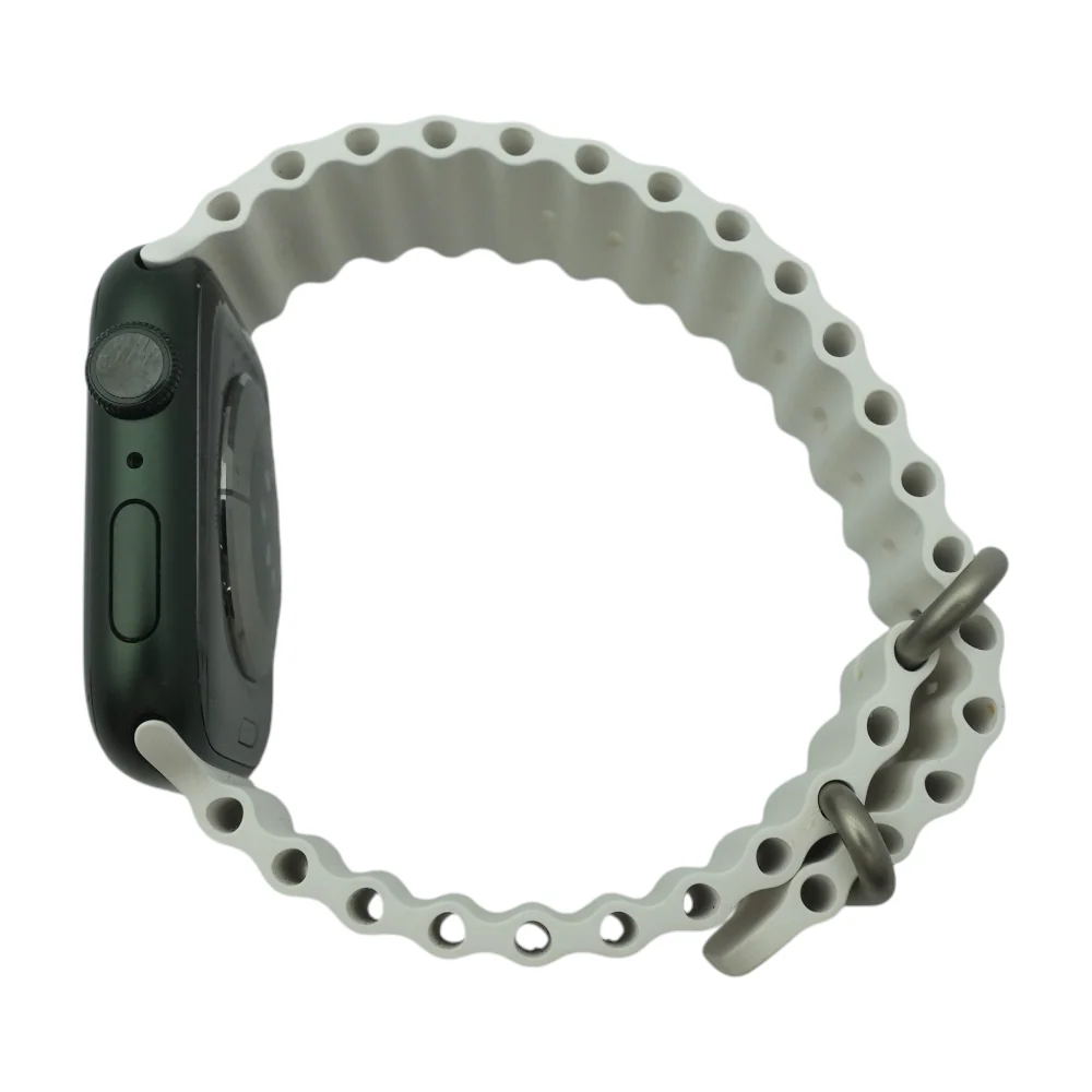 45mm Series 7 Green Smartwatch White Band Small - Image 3