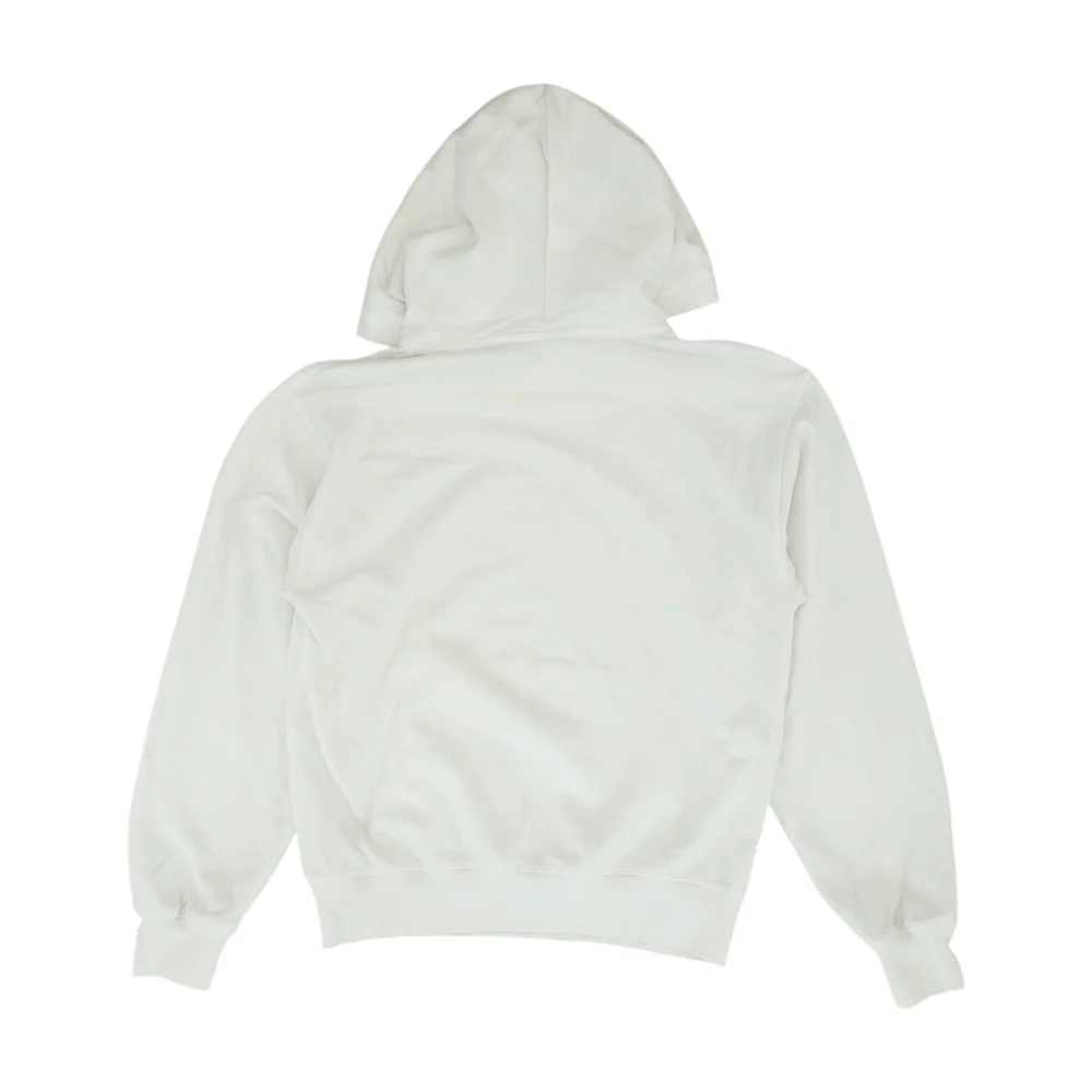 White Solid Hoodie Pullover - Image 2