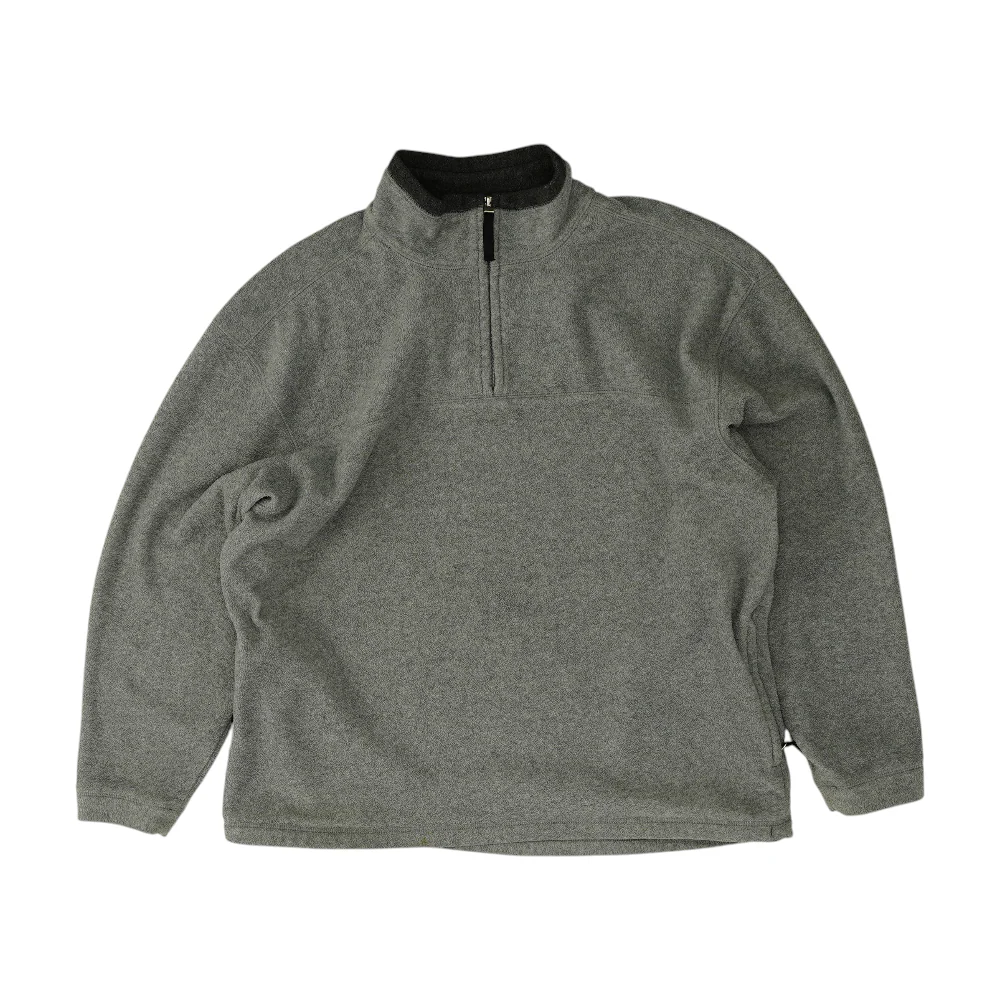 Gray Solid 1/4 Zip Pullover