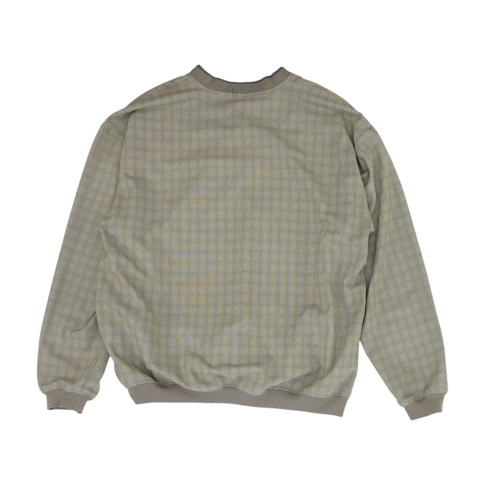 Beige Plaid Sweatshirt Pullover - Image 2