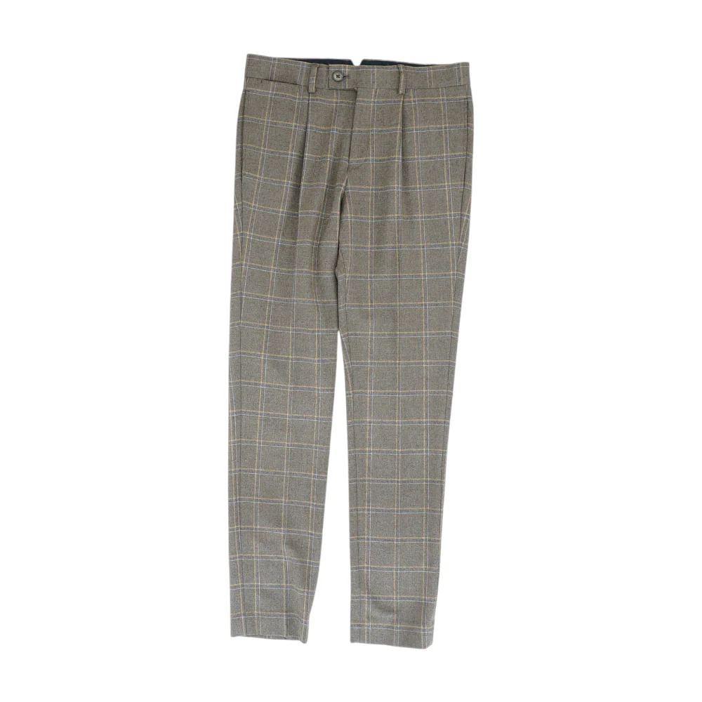 Brown Check Regular Pants