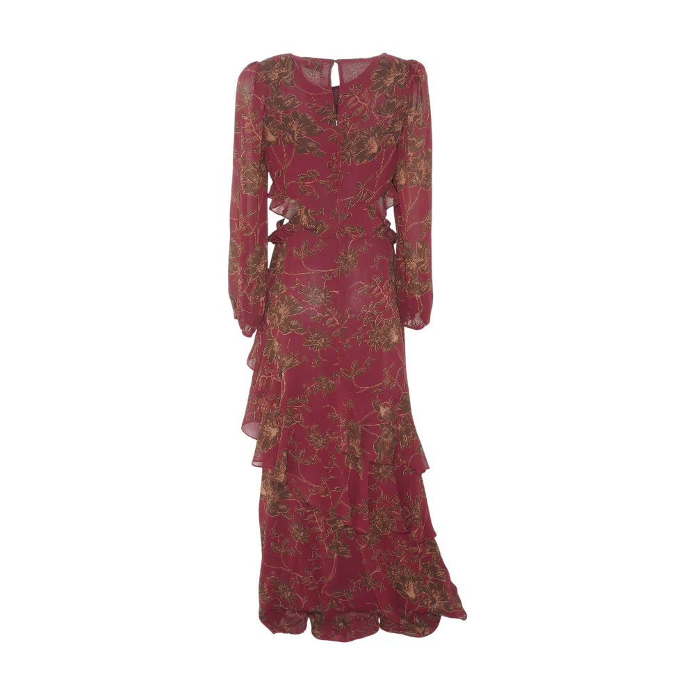 Maroon Floral Maxi Dress - Image 2