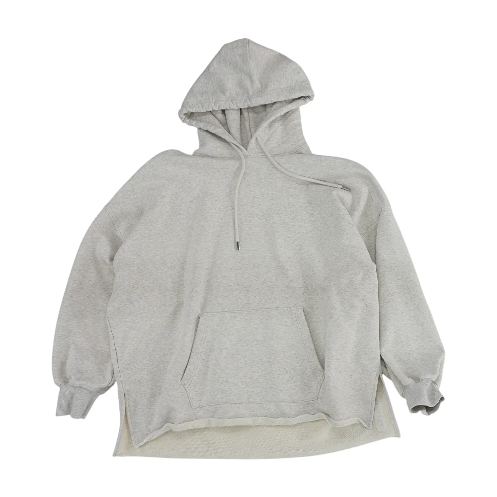 Beige Solid Hoodie Pullover