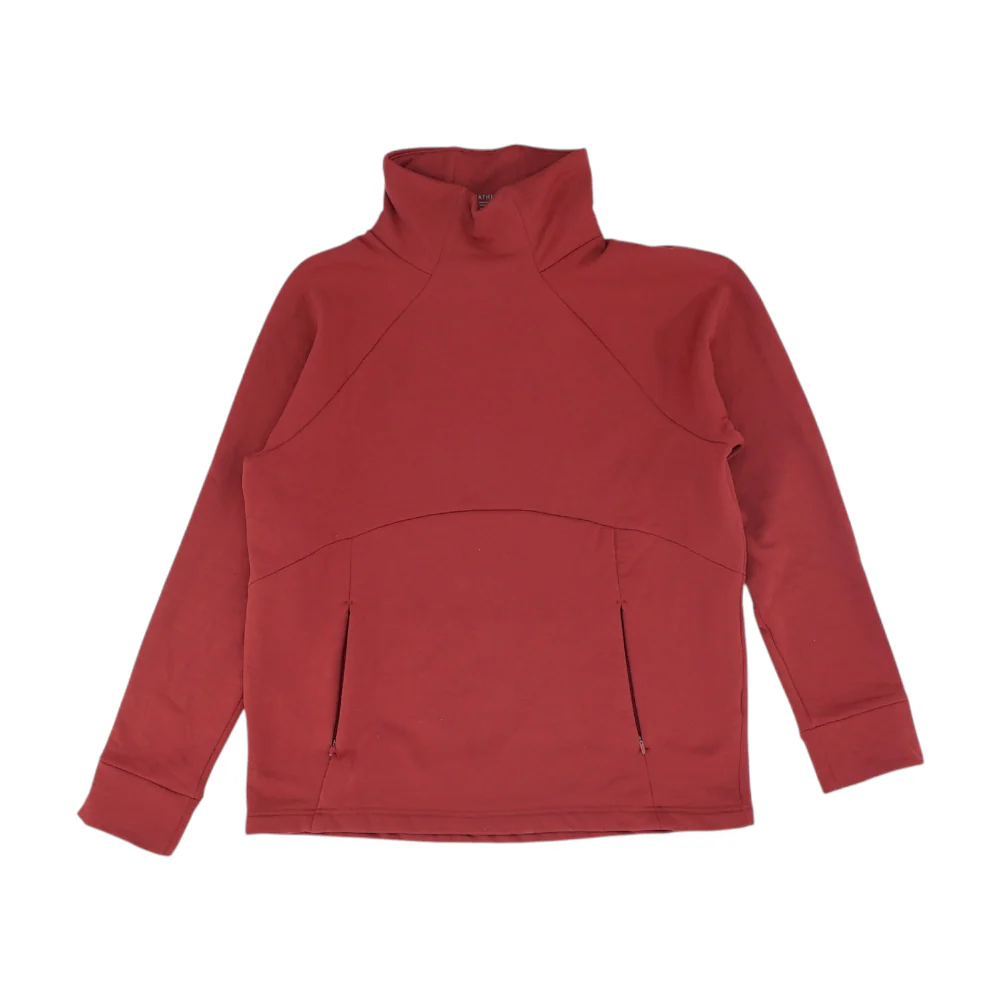 Red Solid Sweatshirt Pullover