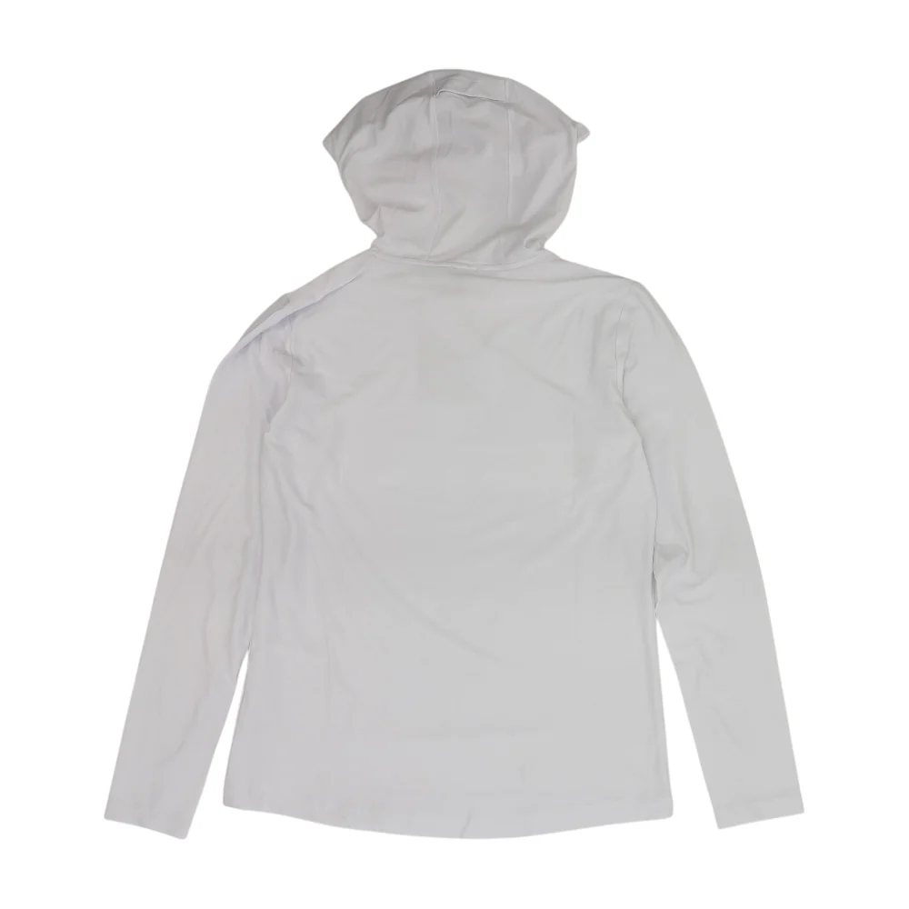 White Solid Hoodie Pullover - Image 2