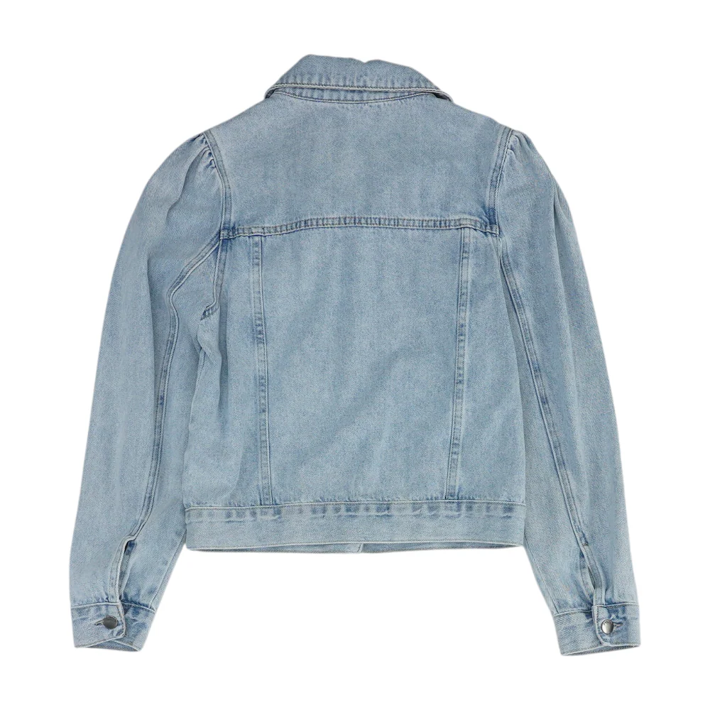 Blue Solid Denim Jacket - Image 2