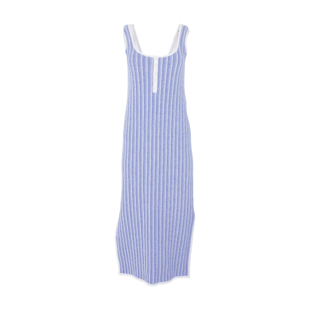 Blue Striped Midi Dress