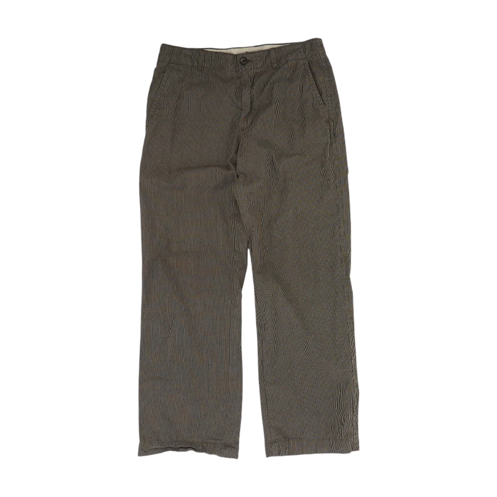 Brown Striped Regular Pants