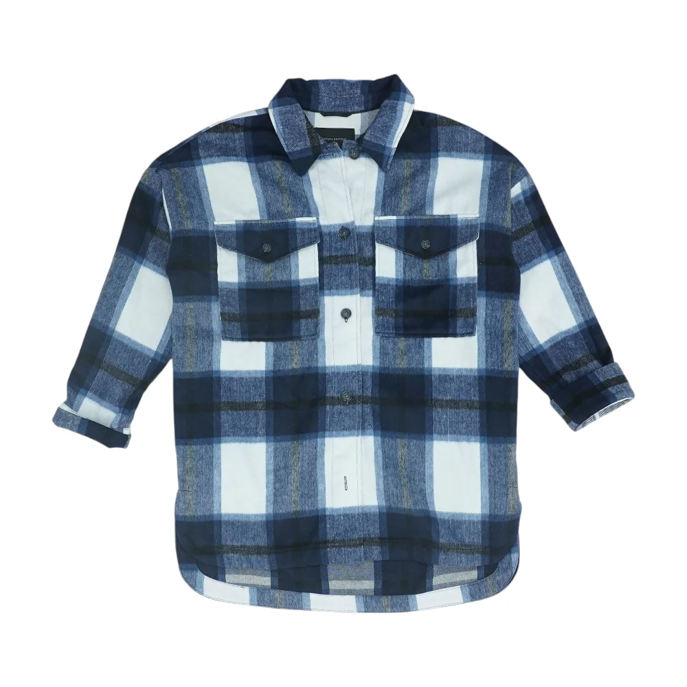 Navy Plaid Flannel Button Down