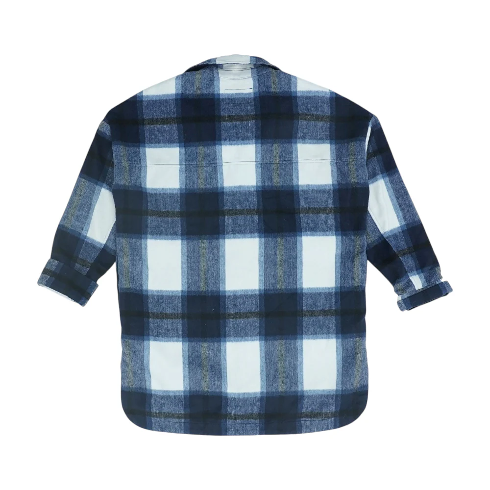 Navy Plaid Flannel Button Down - Image 2