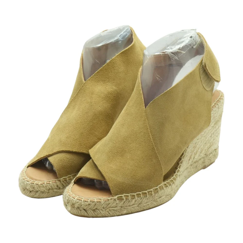 Beige Wedged MuleSandals