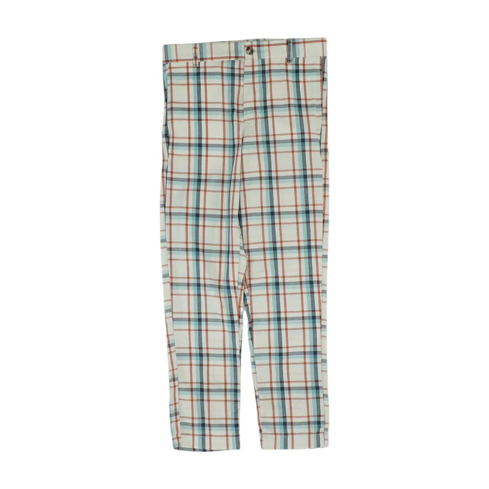 Beige Plaid Chino Pants