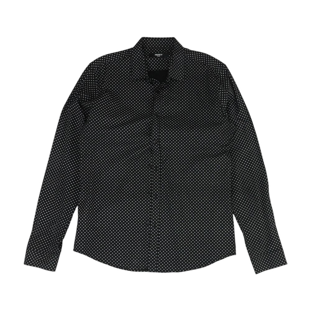 Black Geometric Long Sleeve Button Down