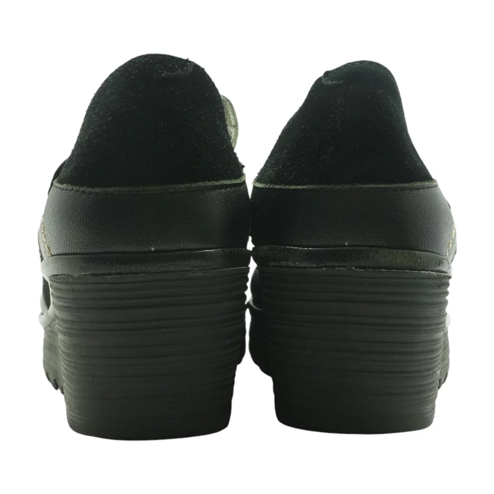 Black Wedged Sandals - Image 2