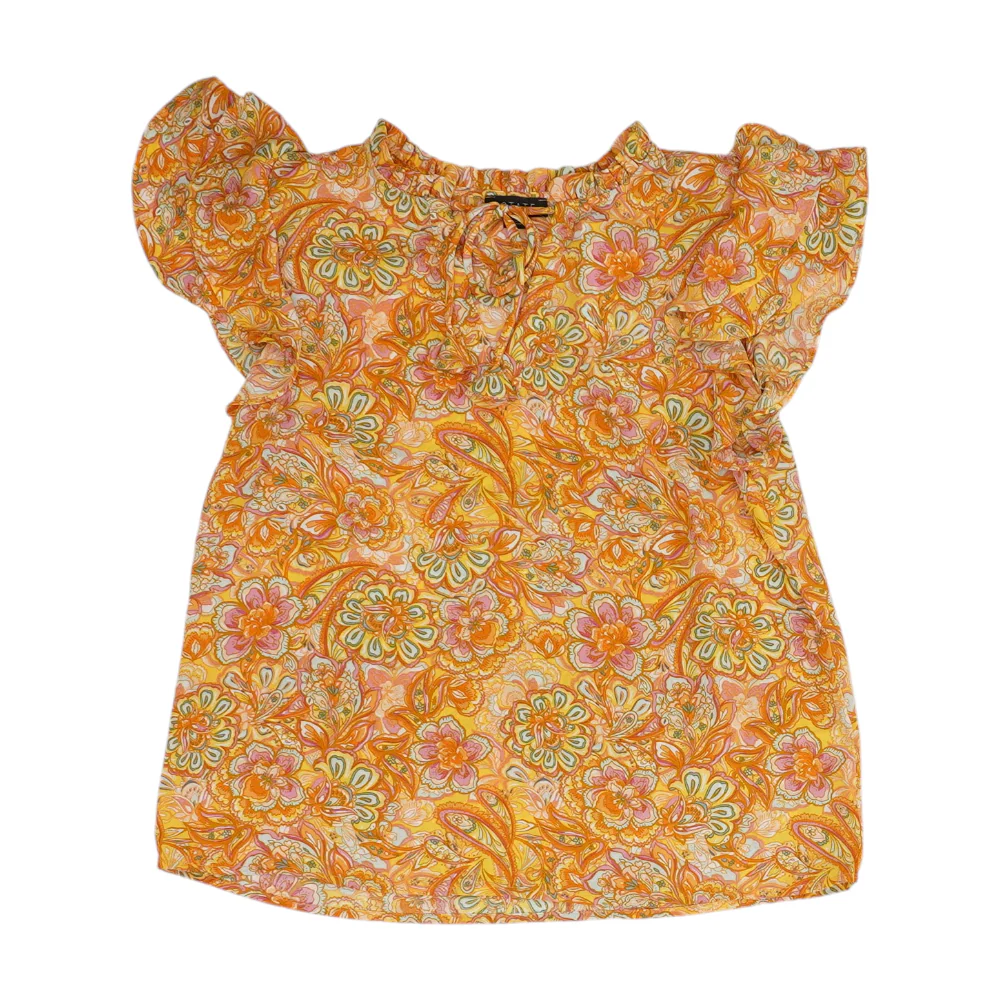 Orange Floral Blouse