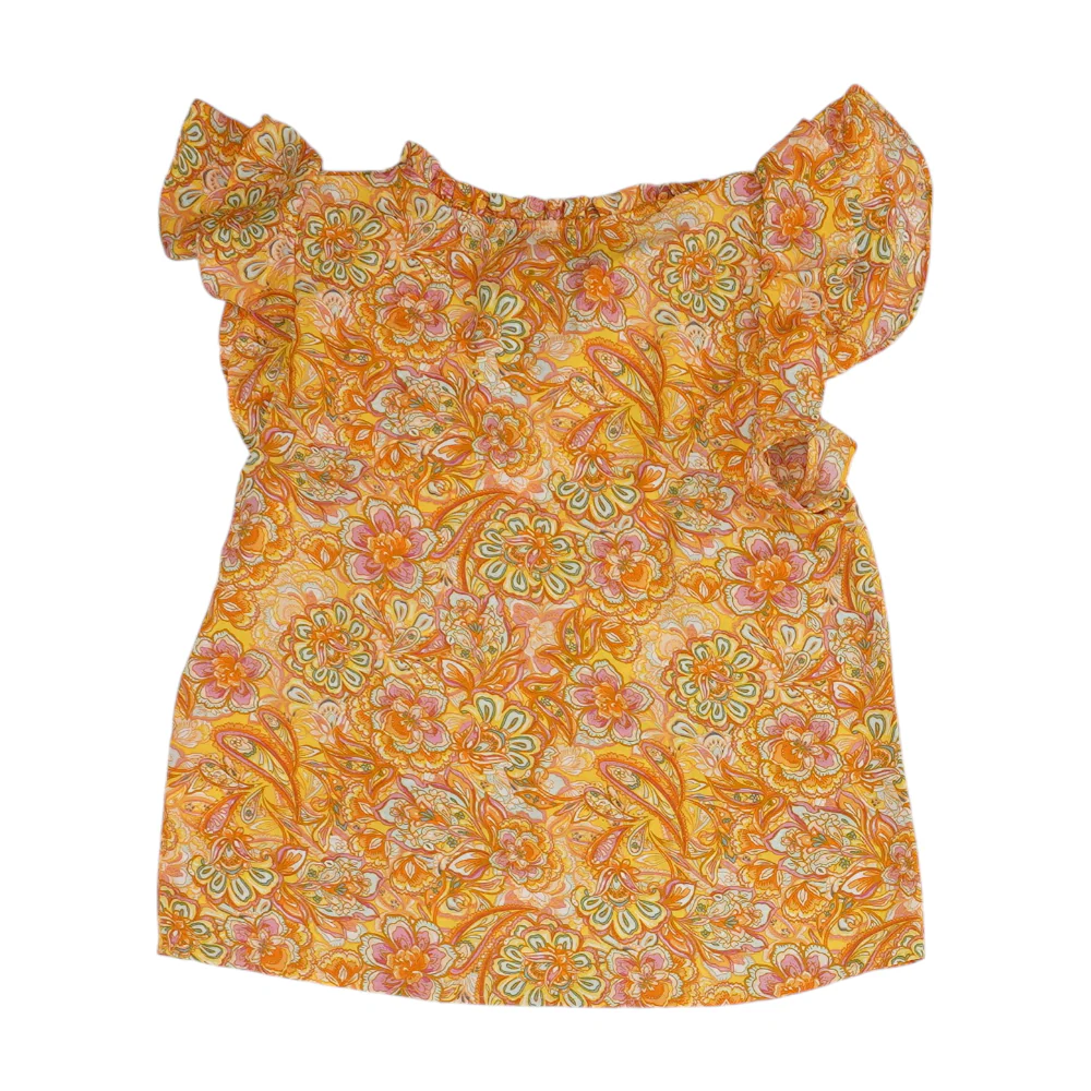 Orange Floral Blouse - Image 2
