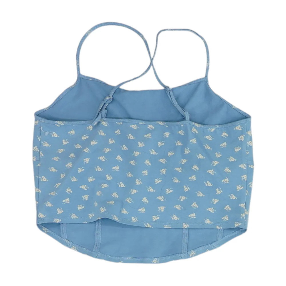 Blue Floral Cropped Blouse - Image 2