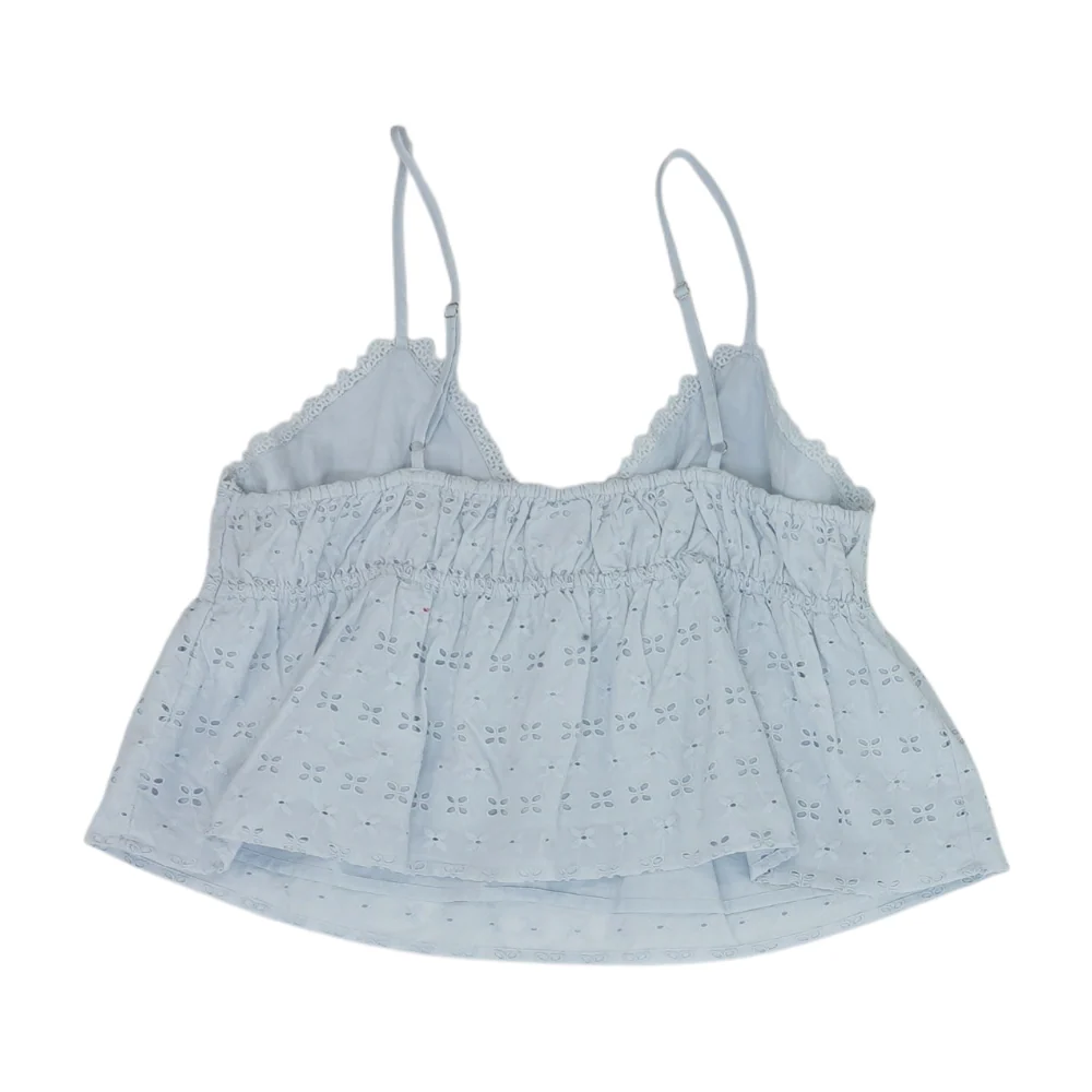 Blue Floral Cropped Blouse - Image 2