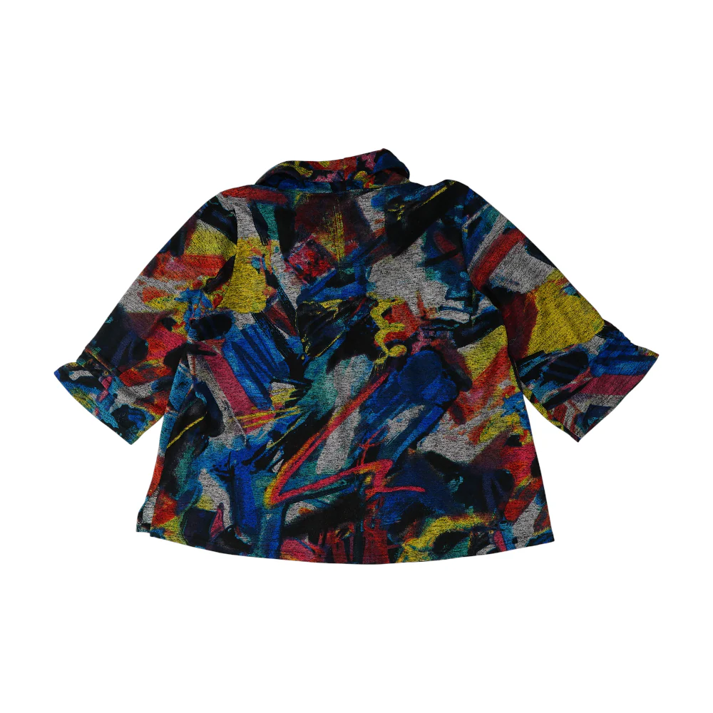 Multi Abstract Cowl Neck Blouse - Image 2