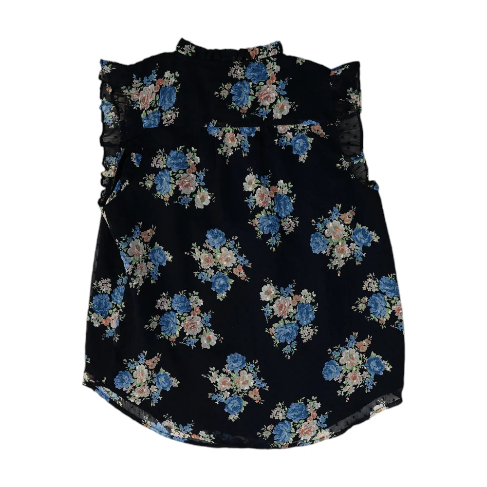 Navy Floral Blouse - Image 2