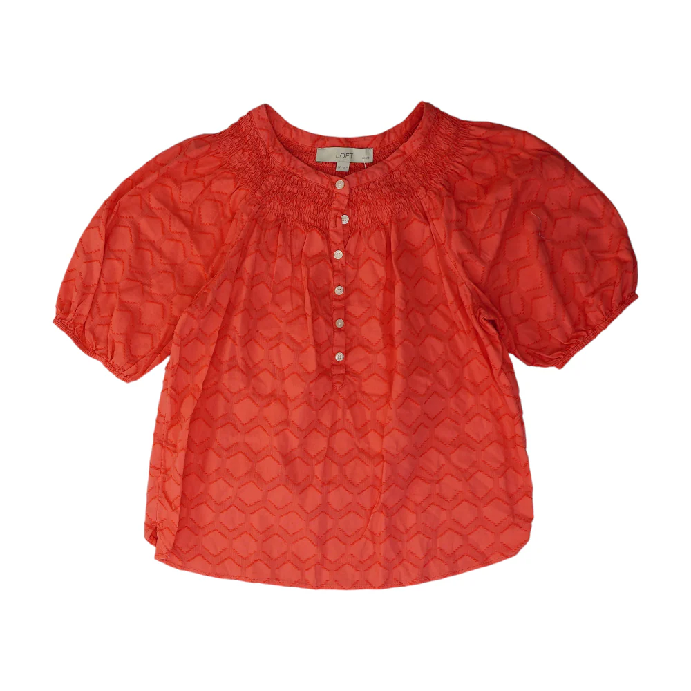 Coral Petite Geometric Blouse