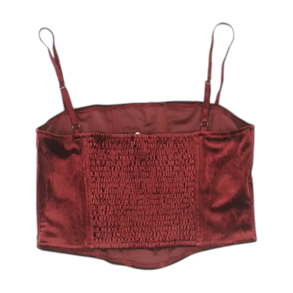 Maroon Cropped Blouse - Image 2