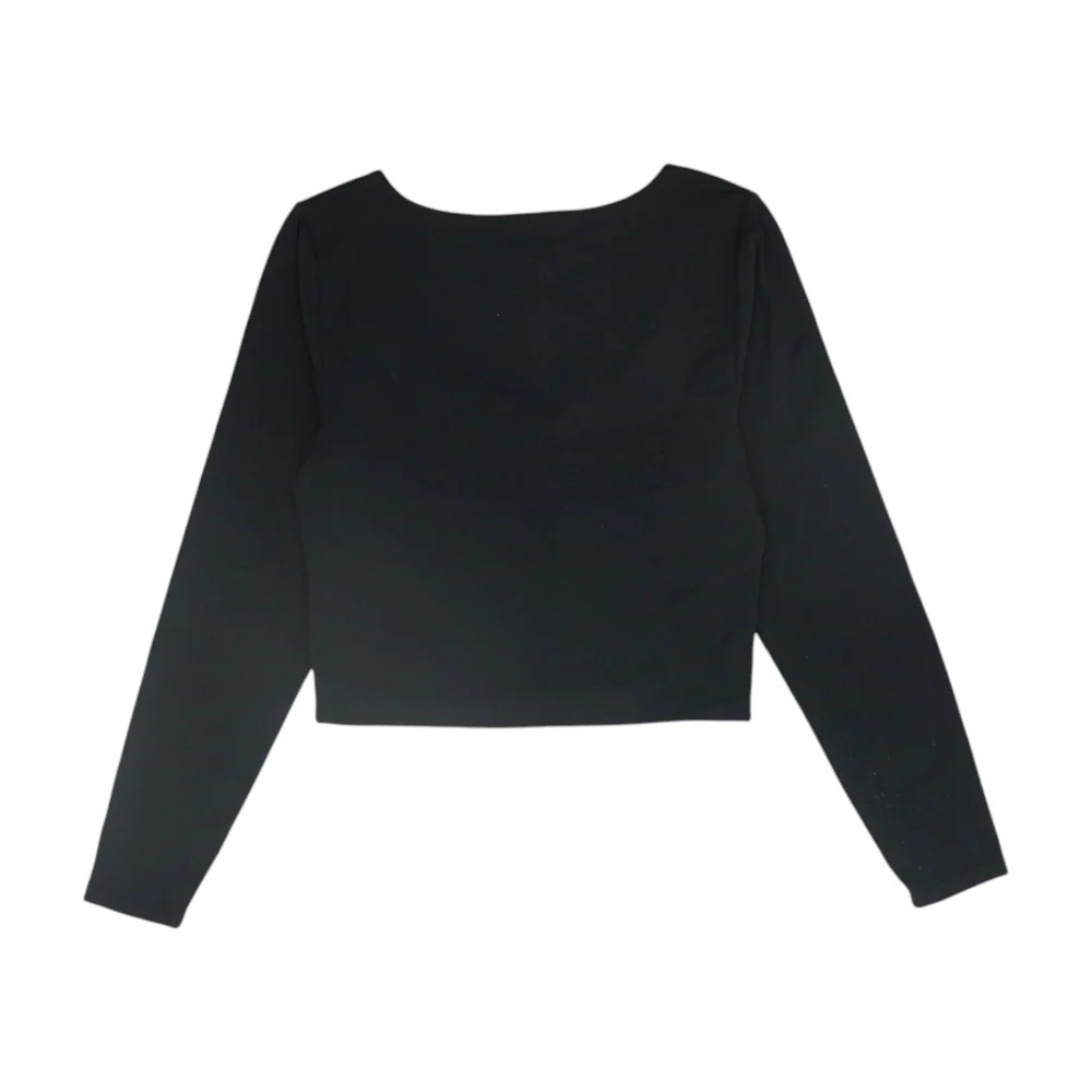 Black Cropped Blouse - Image 2