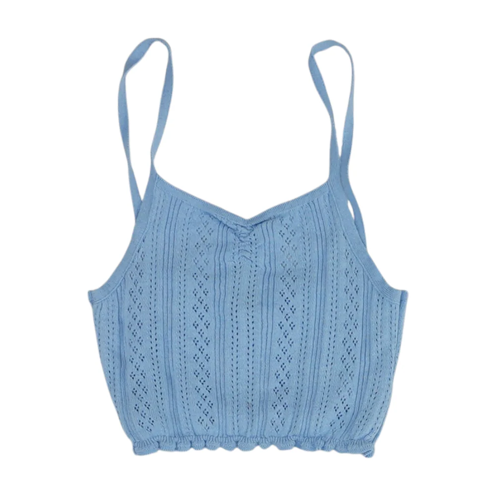 Blue Cropped Blouse