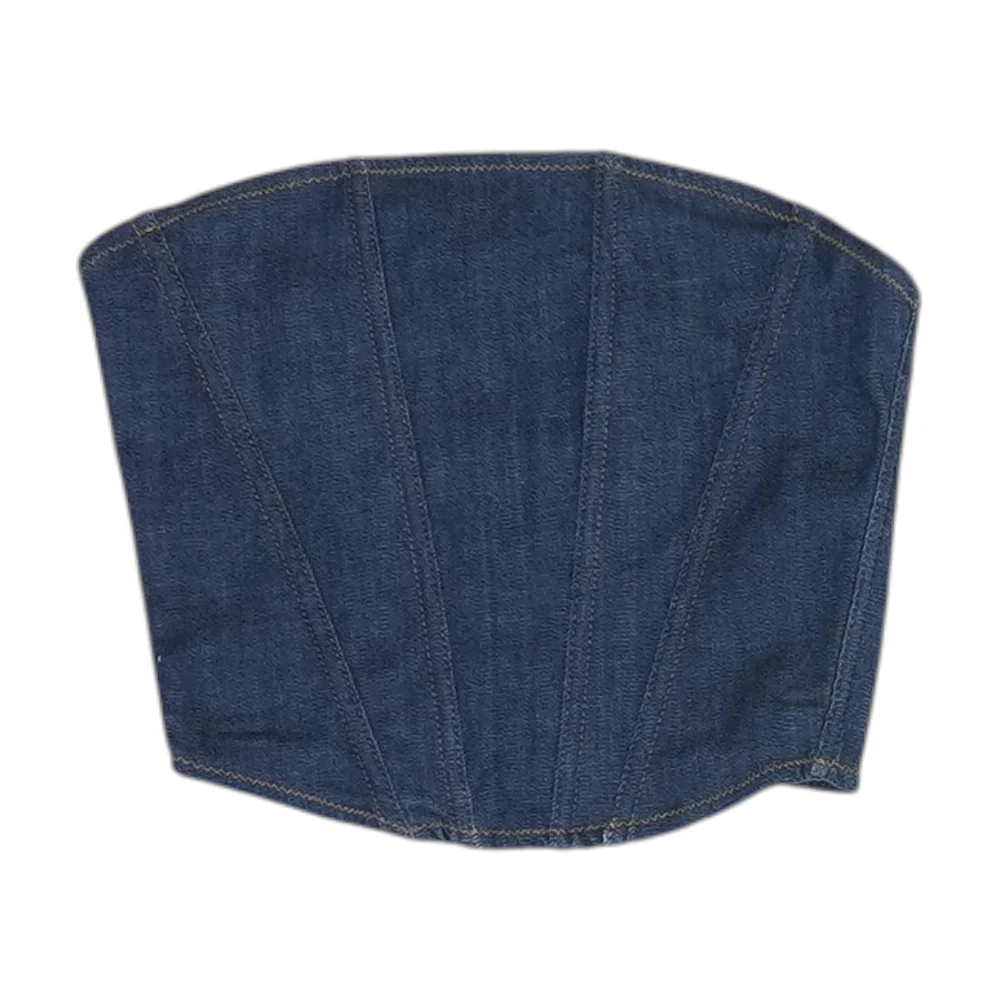Navy Cropped Blouse