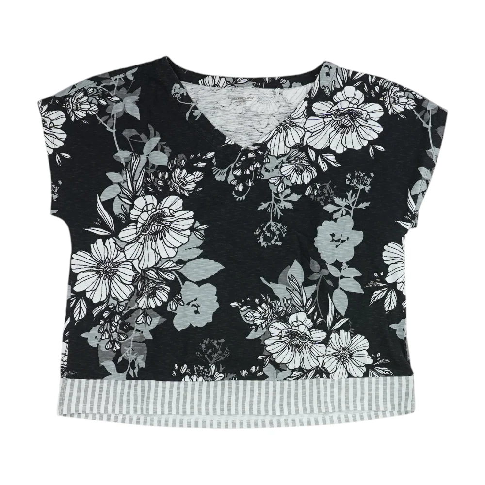 Black Petite Floral Blouse