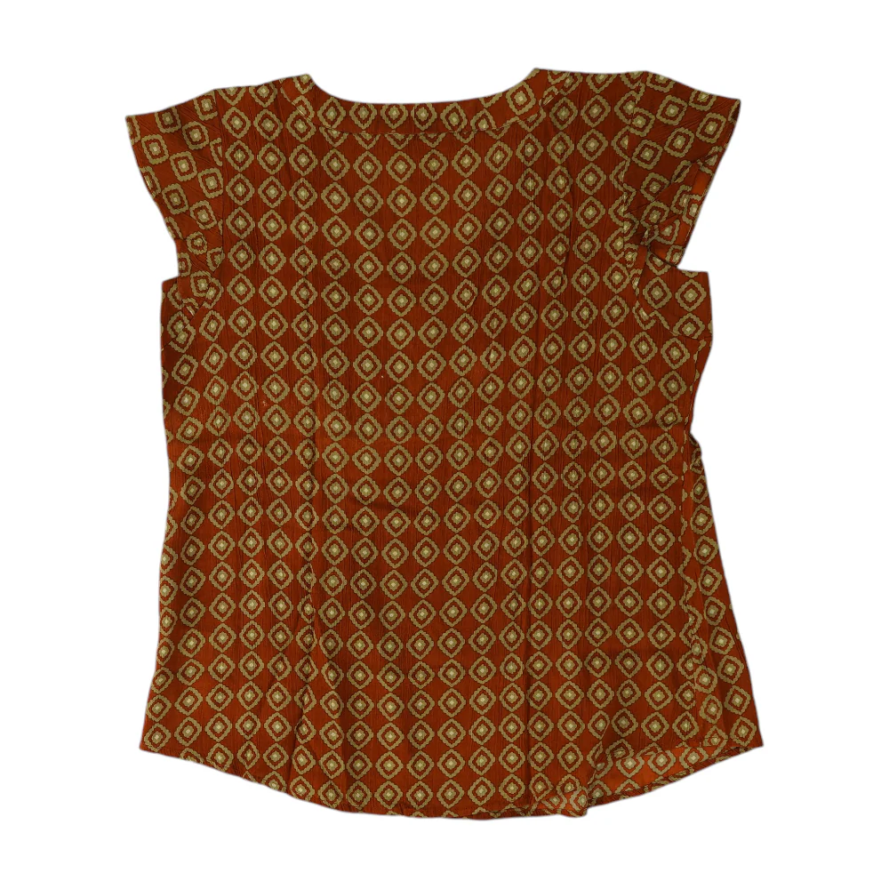 Rust Abstract Blouse - Image 2