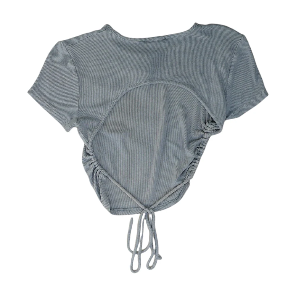 Gray Cropped Blouse - Image 2