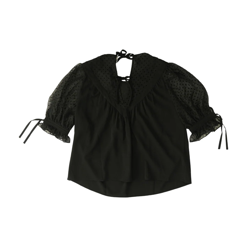 Black Polka Dot Blouse - Image 2