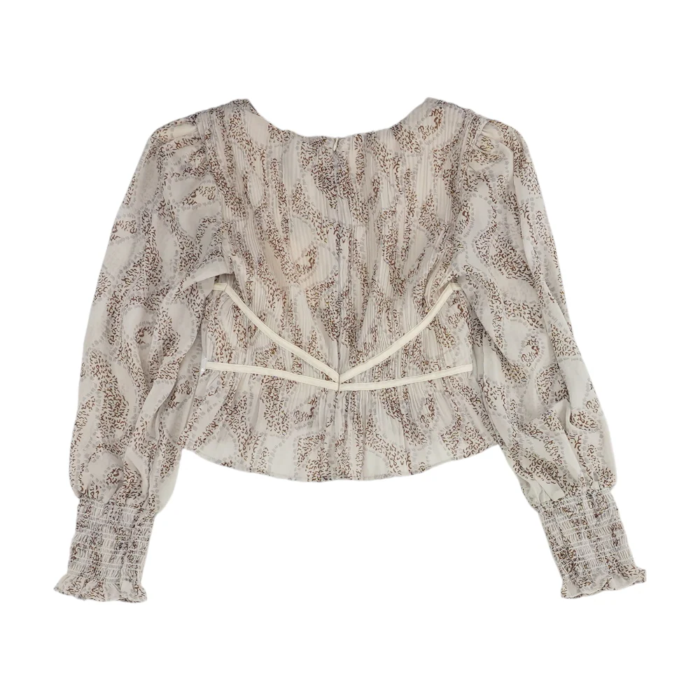 Beige Print Blouse - Image 2