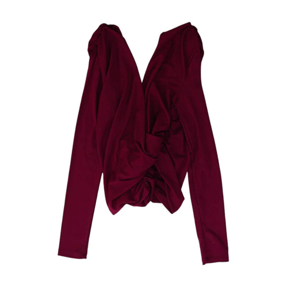 Magenta Cowl Neck Blouse