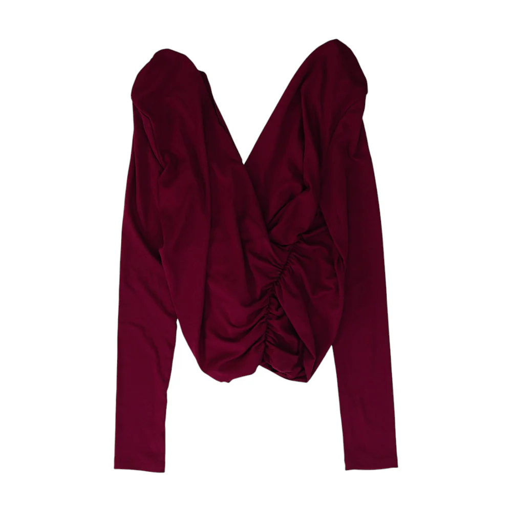 Magenta Cowl Neck Blouse - Image 2