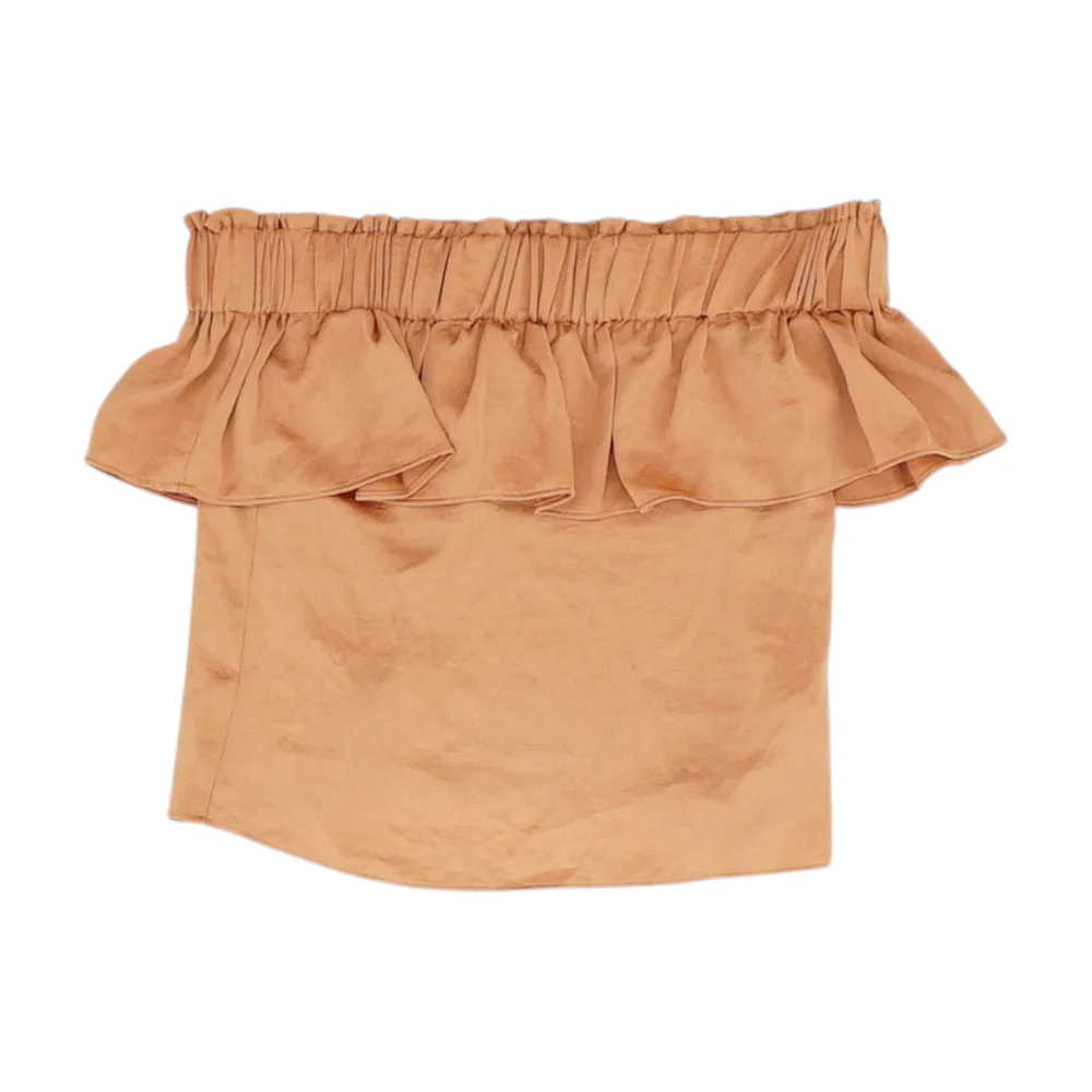 Orange Petite Cropped Blouse
