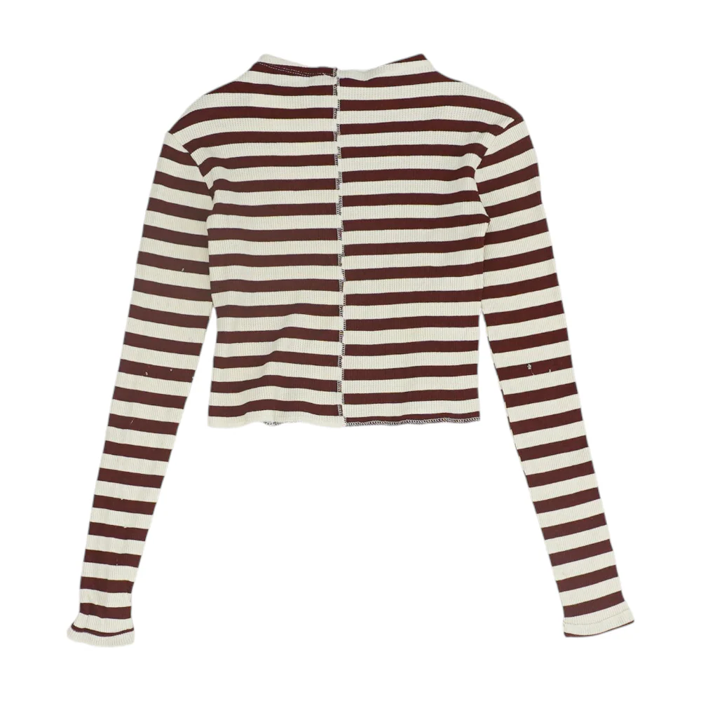 Burgundy Striped Blouse - Image 2
