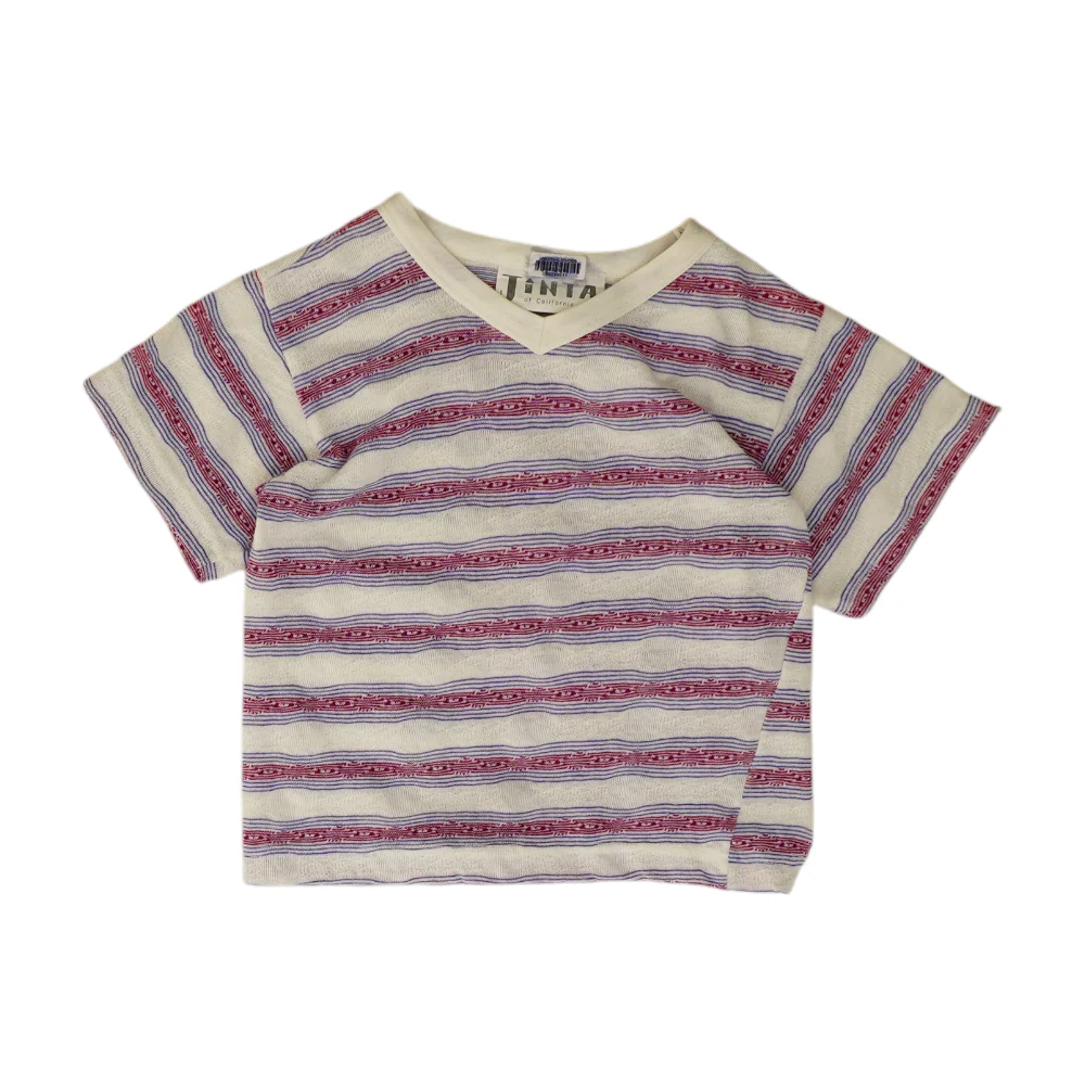 Vintage White Striped T-Shirt