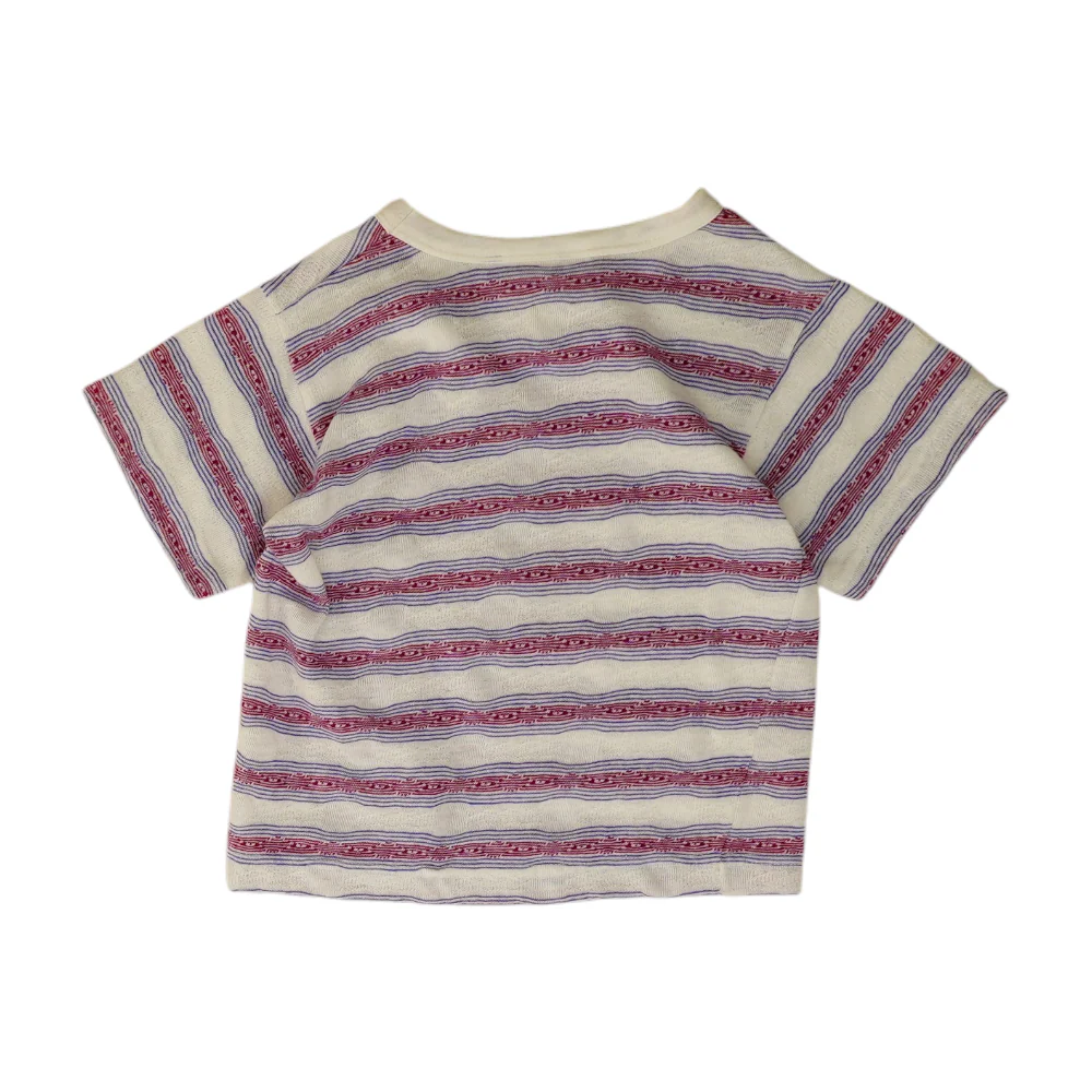 Vintage White Striped T-Shirt - Image 2