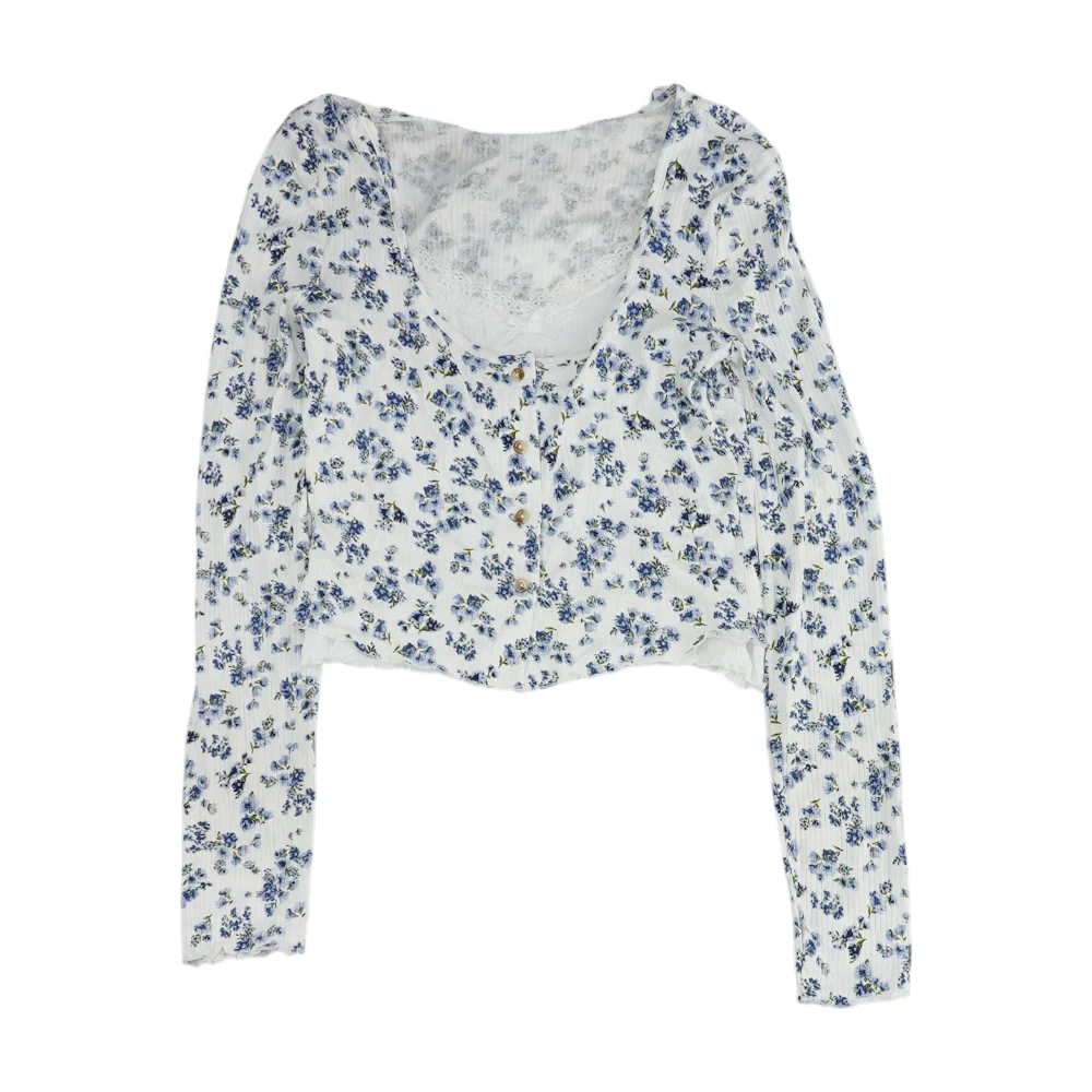 White Floral Blouse