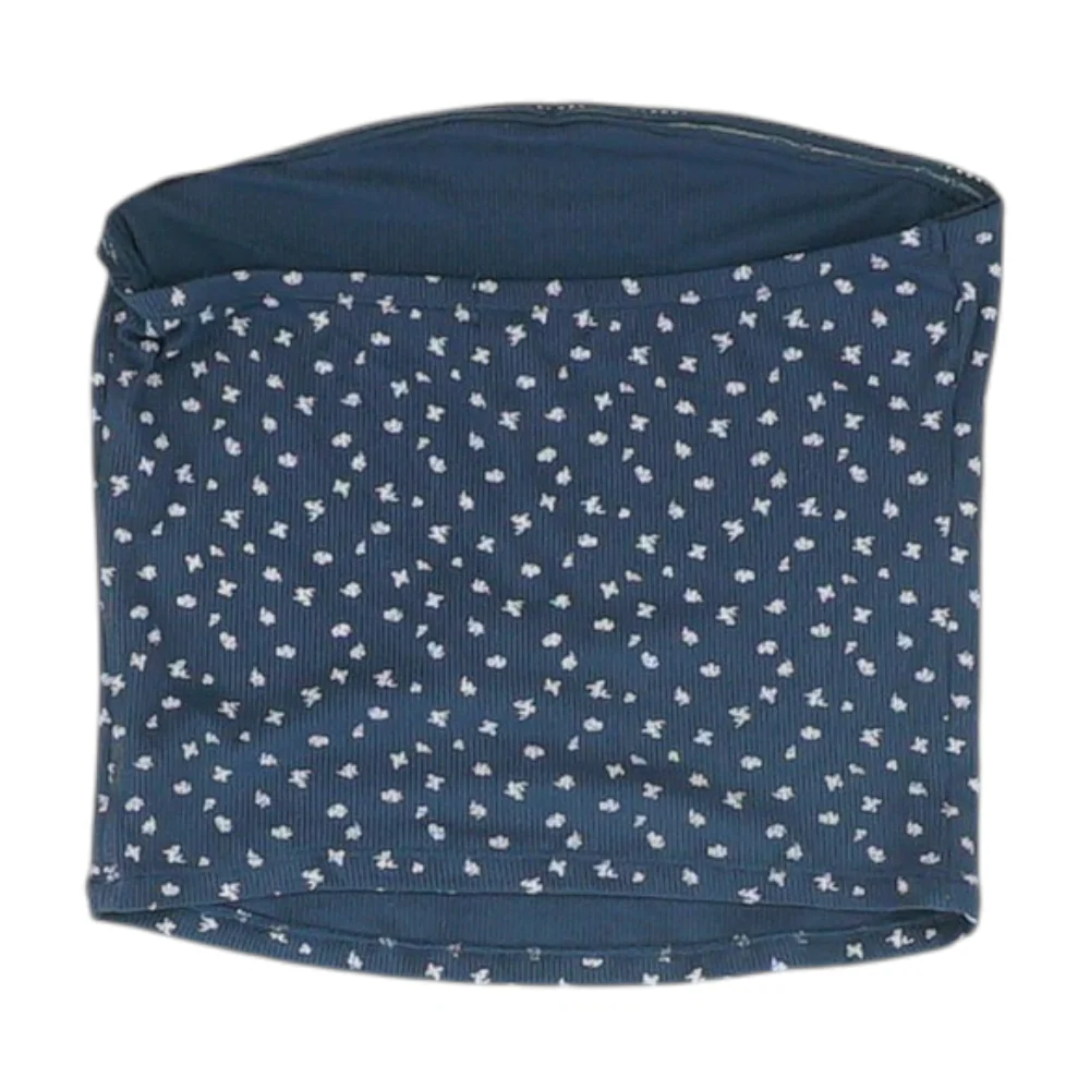 Navy Floral Cropped Blouse - Image 2