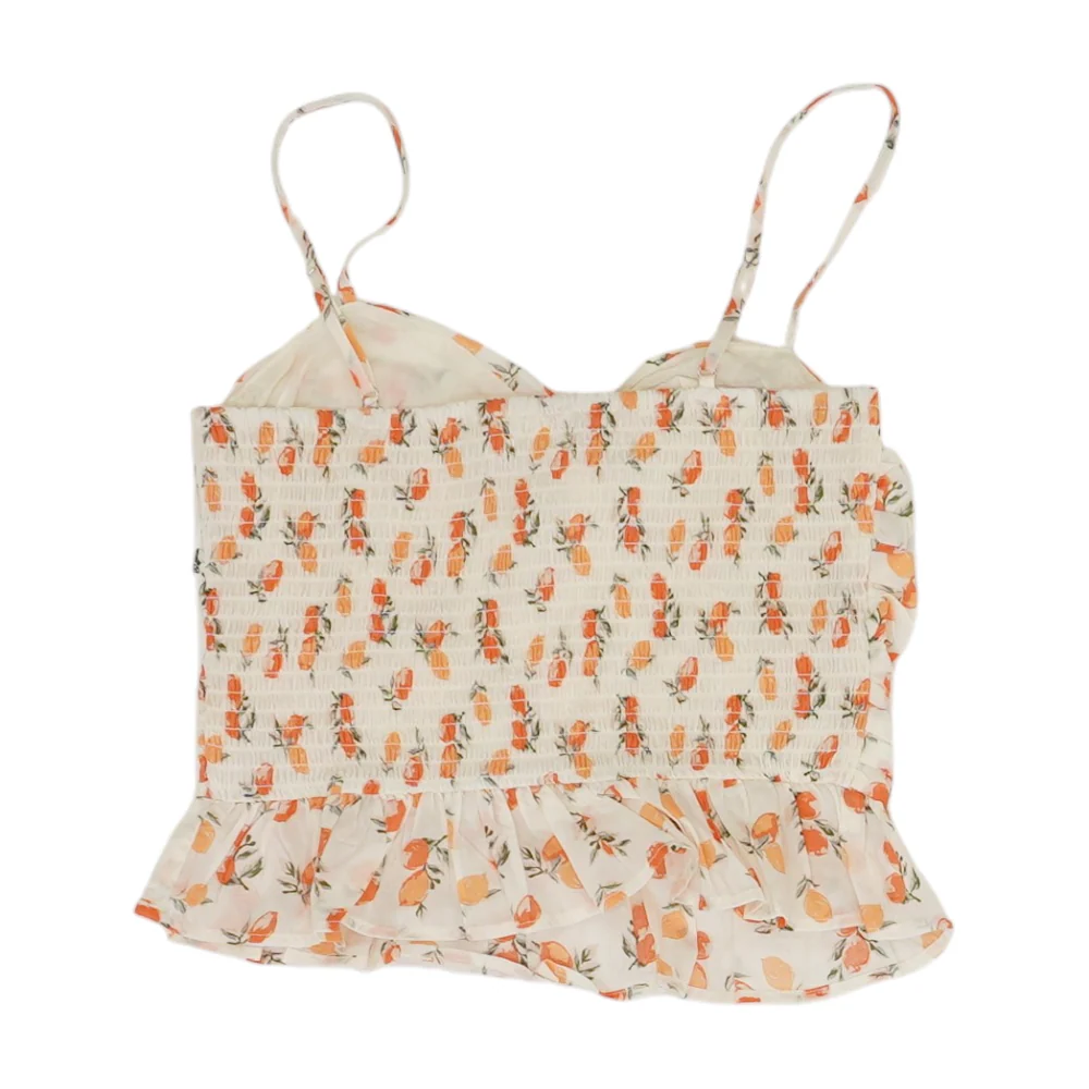 Beige Print Cropped Blouse - Image 2