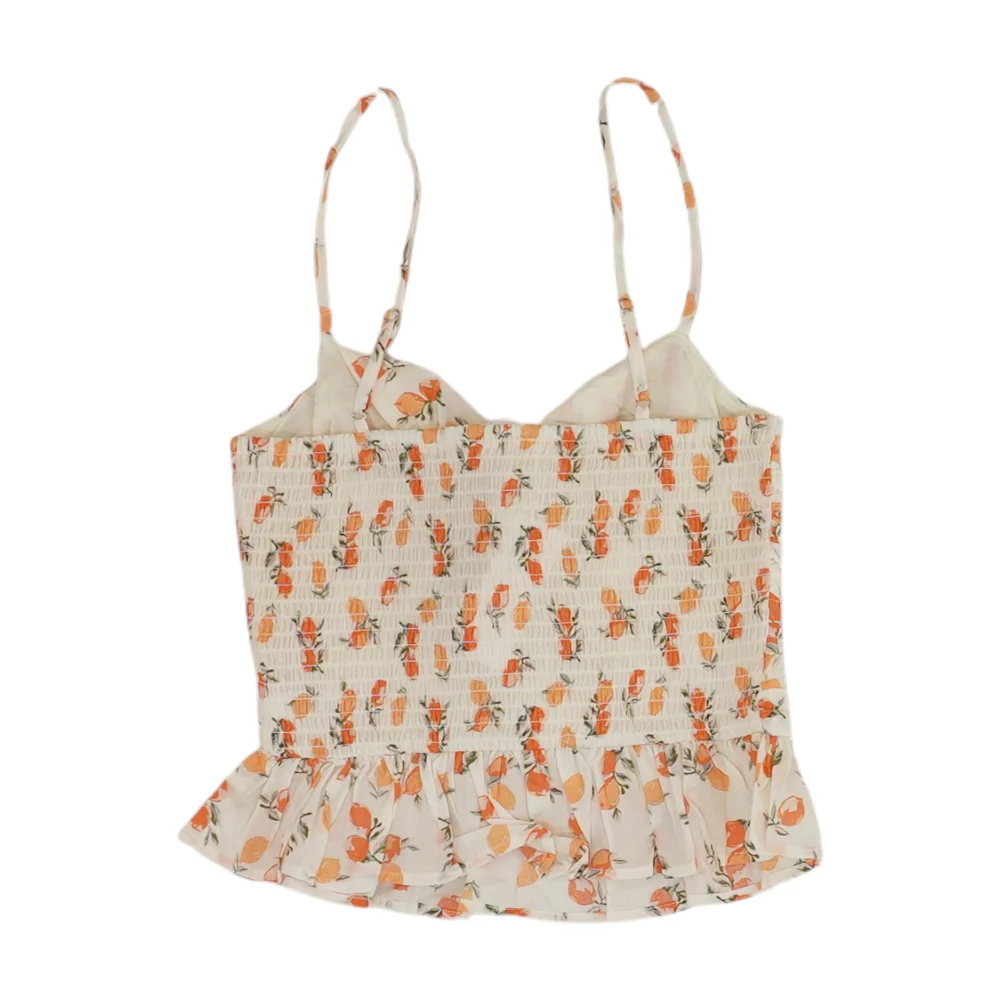 Beige Print Cropped Blouse - Image 2