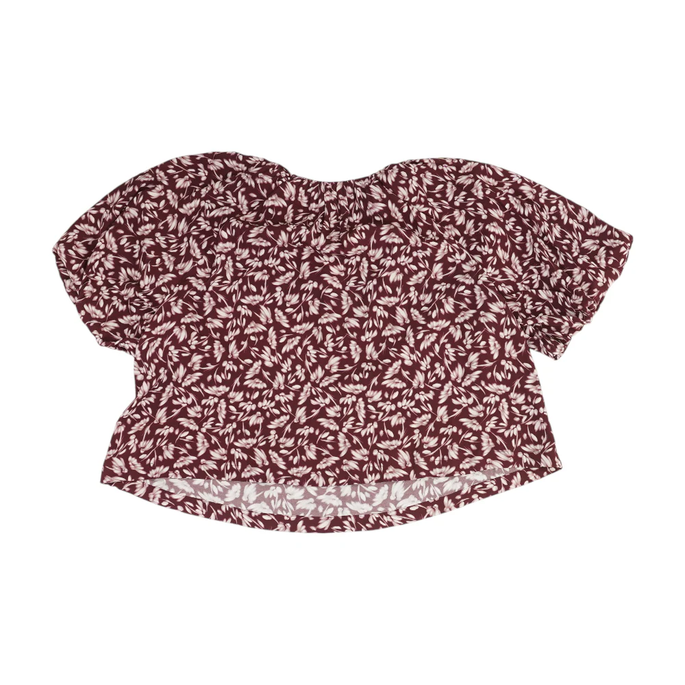 Maroon Floral Blouse - Image 2