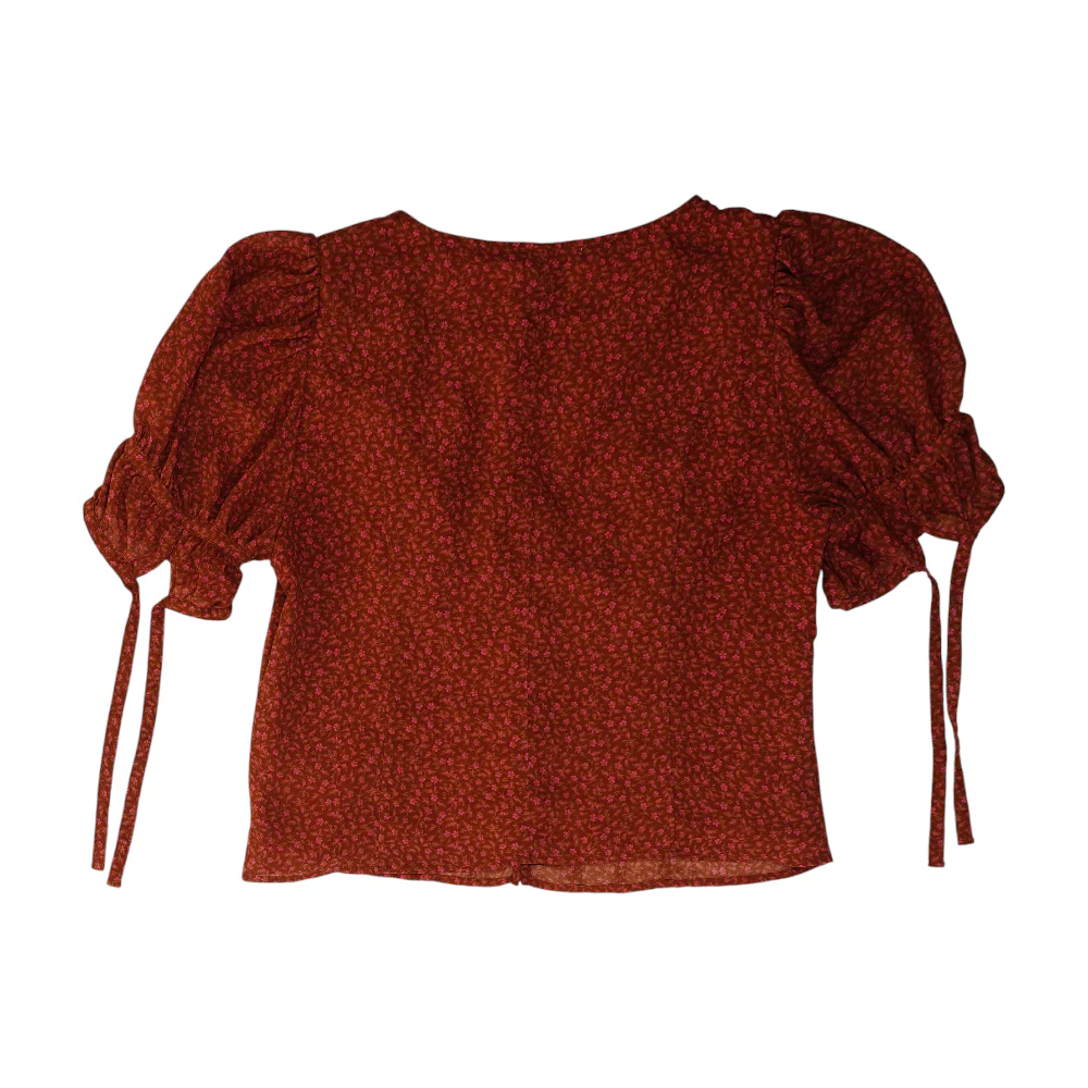 Rust Floral Blouse - Image 2
